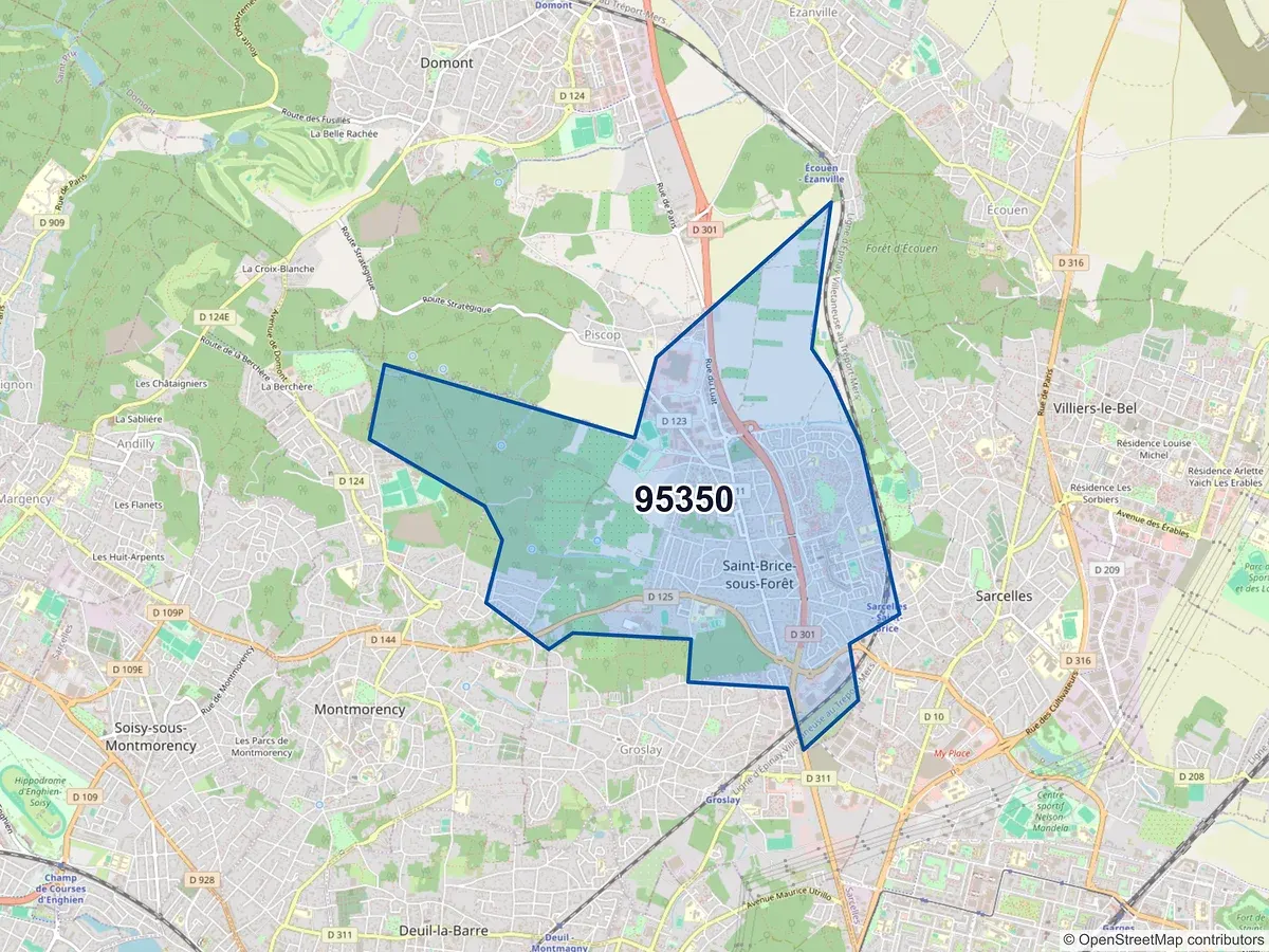 Carte du code postal 95350 (PISCOP)