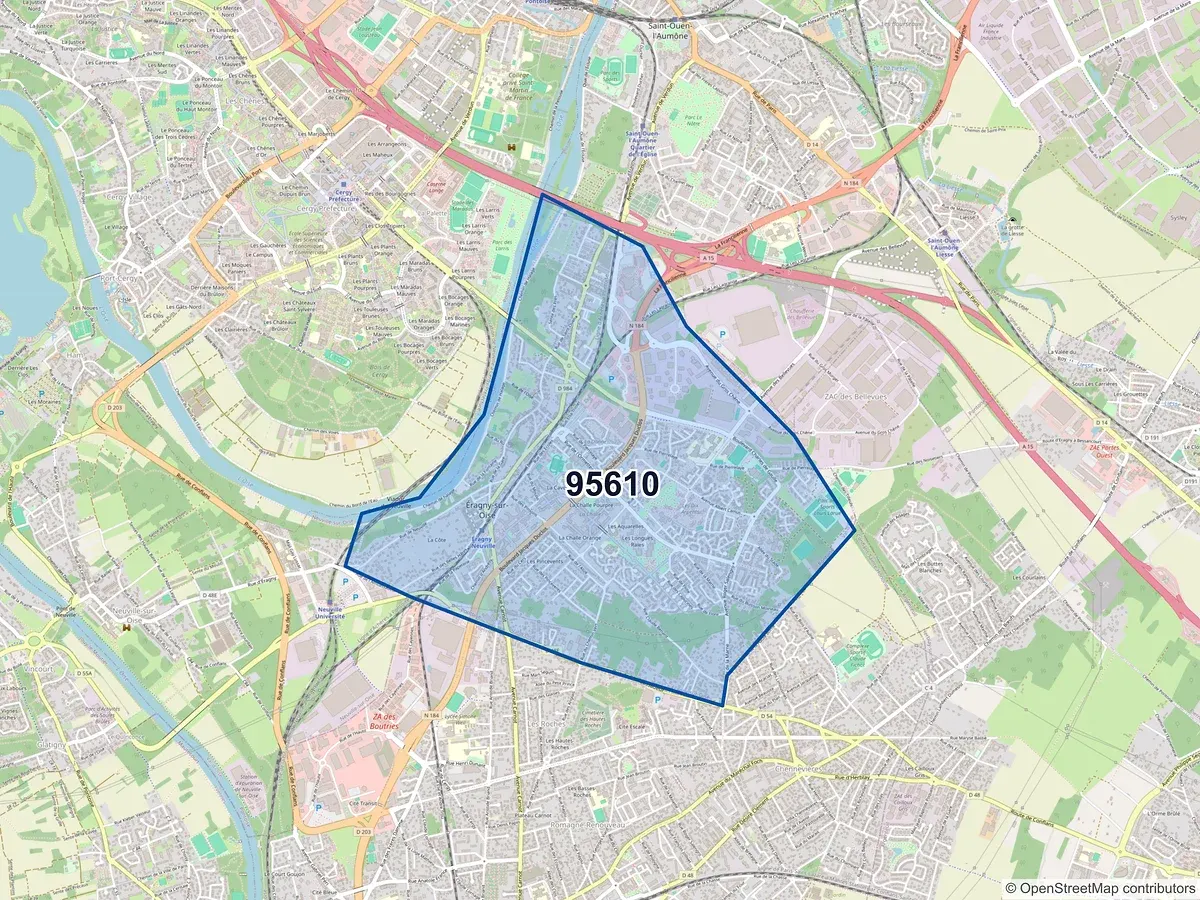 Carte du code postal 95610 (ERAGNY SUR OISE)