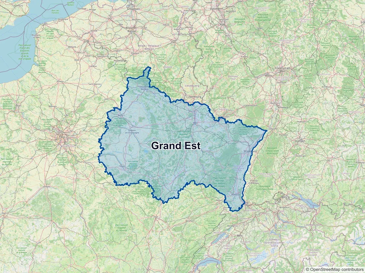 Carte de la région Grand Est