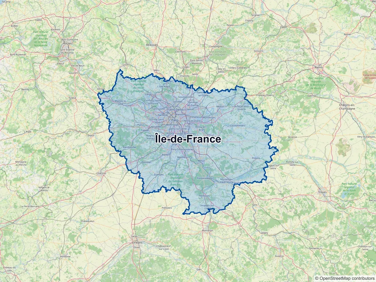 Carte de la région Île-de-France