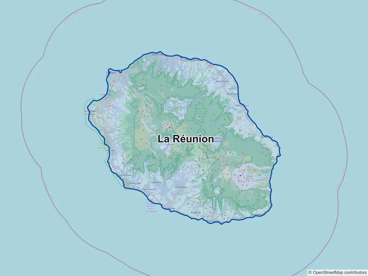 Carte de la région La Réunion