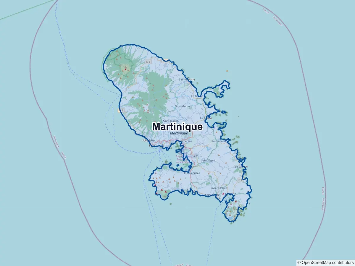 Carte de la région Martinique