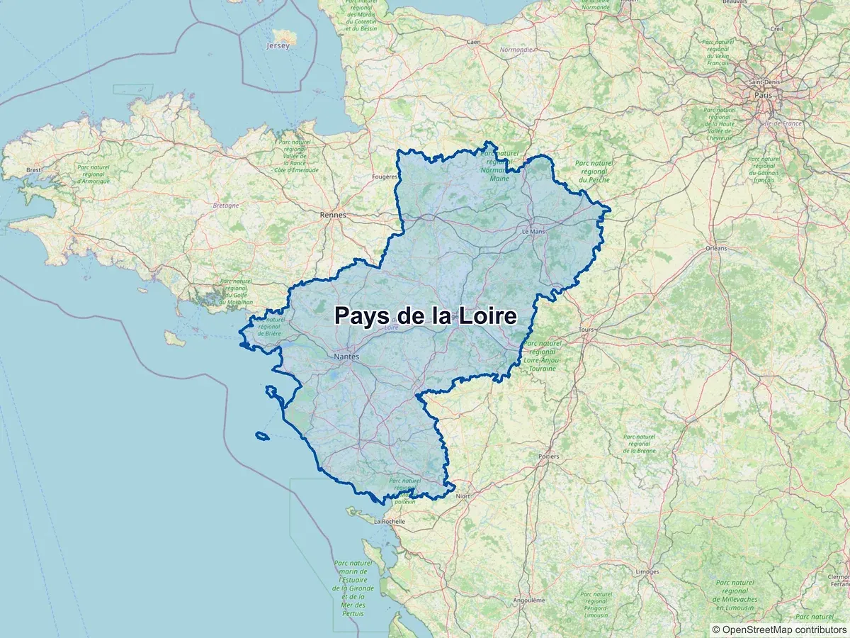 Carte de la région Pays de la Loire